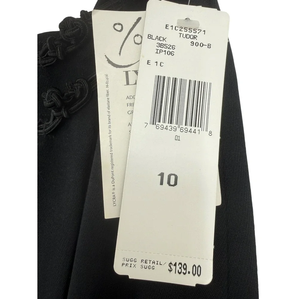 NWT Lauren Ralph Lauren Black Wool Tudor Wrap Maxi Skirt Frog Toggles Size 10 - Picture 4 of 12